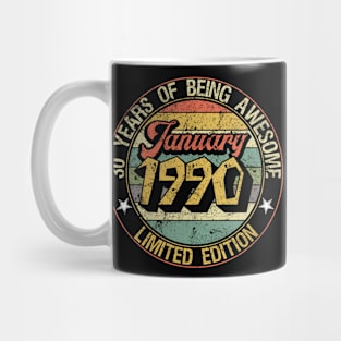 born January 1990 Vintage Gift Mug